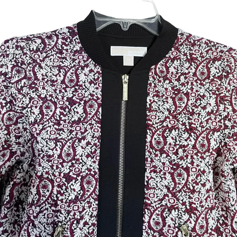 Michael Kors Paisley Jacquard Zip Jackets XS